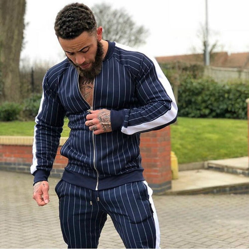 2019 Men's sportswear suit sweatshirt tracksuit muscle Fitness casual active Zipper outwear training clothes men sets